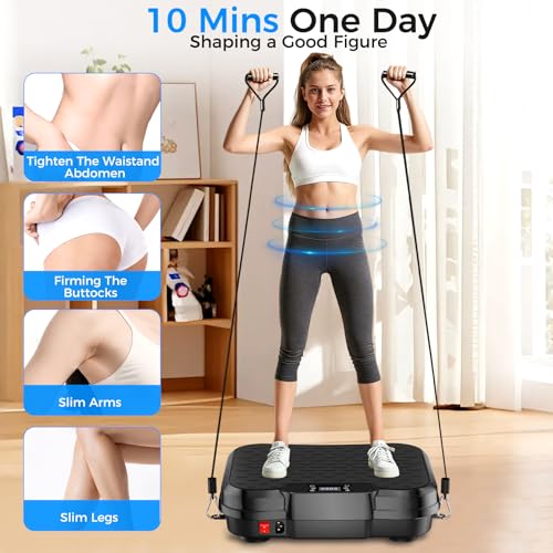 Vibration Plate Exercise Machine for Weight Loss - Black