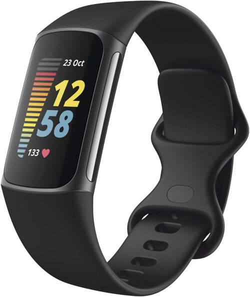 Fitbit Charge 5 - Advanced Fitness & Health Tracker with GPS, Stress Management & Sleep Tracking - Black/Graphite, One Size (S & L Bands Included)