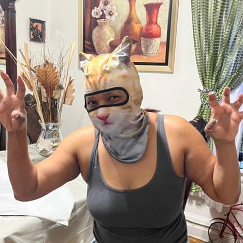 3D Cat Balaclava Face Mask with Ears - Breathable & Lightweight
