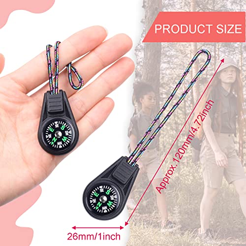 Mini Compass Bulk Kit - 10 Mixed Color Keychain Compasses for Kids