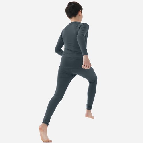 HovSiyla Youth Boys' Compression Leggings Athletic Shirt Tights Top Base Layer Set Sports Youth for Kids Grey M