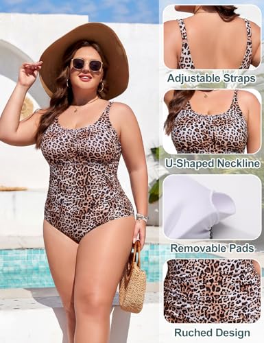 Plus Size Tummy Control One-Piece Bathing Suit Women Swimwear
