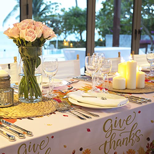 Thanksgiving Tablecloth - 3 Pack Disposable Plastic Cover 54"x108"
