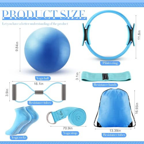 Pilates Equipment Kit for Home Workout - Ring, Ball & Resistance Bands