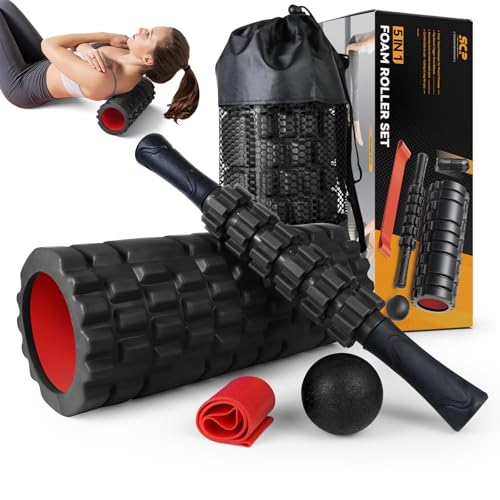5-in-1 Deep Tissue Foam Roller Set for Muscle Relief & Recovery