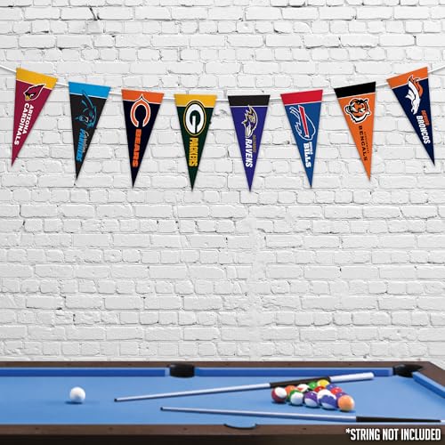 NFL Mini Pennant Set - 4" x 9" Felt Flags for All Teams
