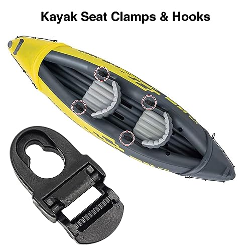 Kayak Seat Clips and Hooks - 4 Sets, One Size Replacement Parts