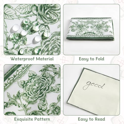 Chinoiserie Mahjong Card Holders - Green 4-Pack Sleeve Set
