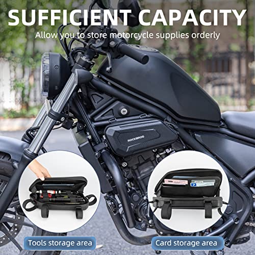 ROCKBROS Triangle Side Bag - EVA Hard Shell Motorcycle Storage Bags, Water-resistant Tail Bag 2Pcs