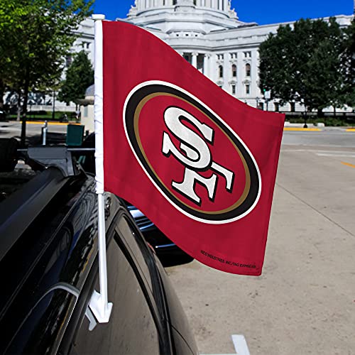 San Francisco 49ers Double-Sided Car Flag - 16" x 19"