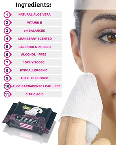 Combat Wipes Gaia - Feminine Hygiene Outdoor Wet Extra Thick,