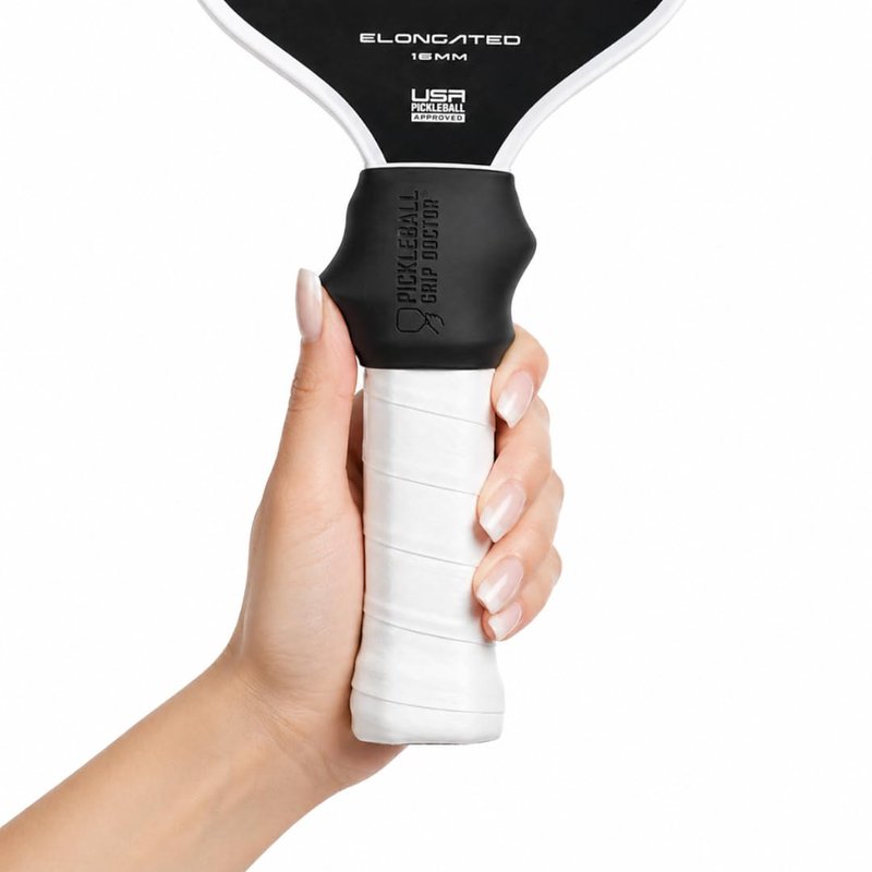 Pickleball Paddle Grip Tennis Grips Trainer to Improve Accuracy, Control, Consistency & Precision | Ultimate Pickleball Training Equipment and Teaching Aid by PickleBall Grip Doctor - 2 Pack (Black)