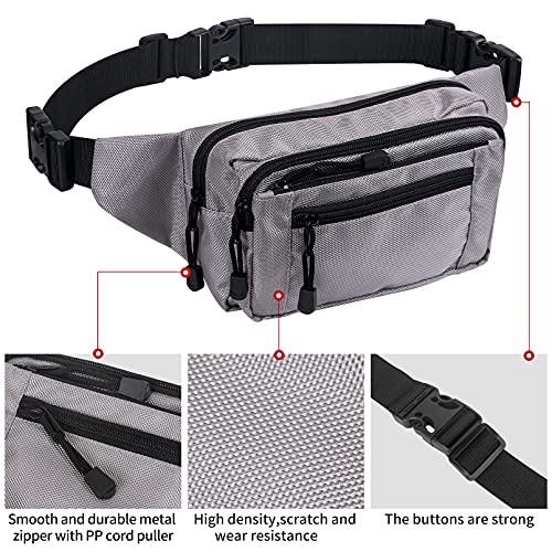 Clear Fanny Pack - Stadium Approved Multi-Purpose Waist Bag - Grey