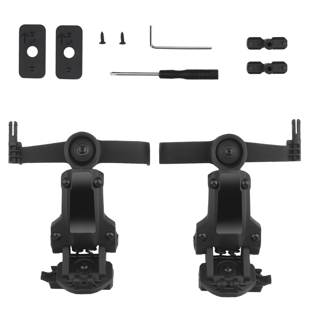 SINAIRSOFT Tactical Helmet ARC Rail Adapter Headsets Rail Mount Bracket Kit with 360°Rotation for Airsoft Games Ear Protection Helmet Mount Accessories (Camouflage)