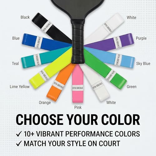 Pickleball Overgrip Tape - Ultra-Soft Cushioned Grip, Sweat-Resistant, Black - Tacky (3 Pack)