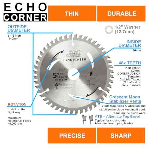 5-1/2" (20mm Arbor) Wood Cutting Circular Saw Blade 48-Tooth (Wood)