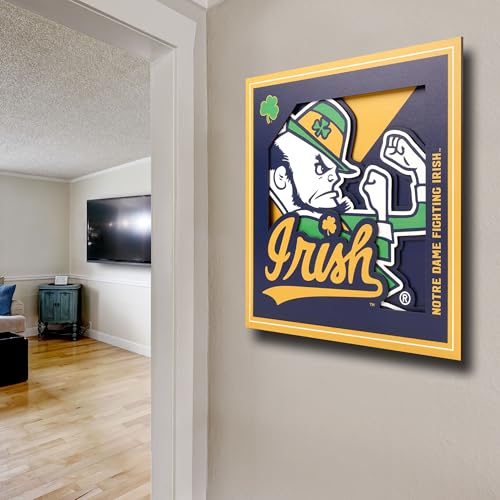 3D Notre Dame Fighting Irish Logo Wall Art - 12" x 12"