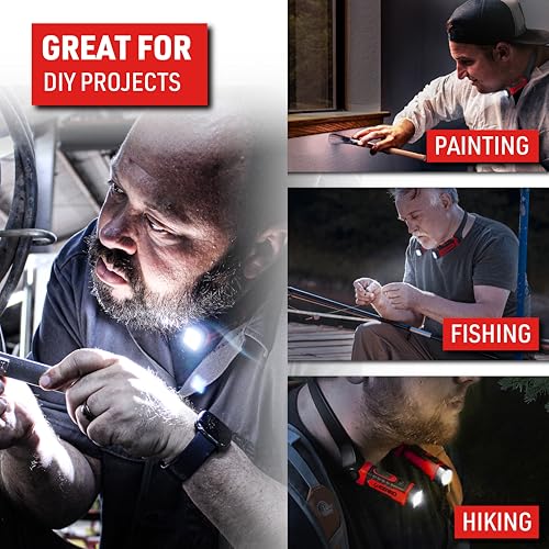EZRED ANYWEAR Red Rechargeable Neck Light for Hands-Free Work LED 300 Lumens