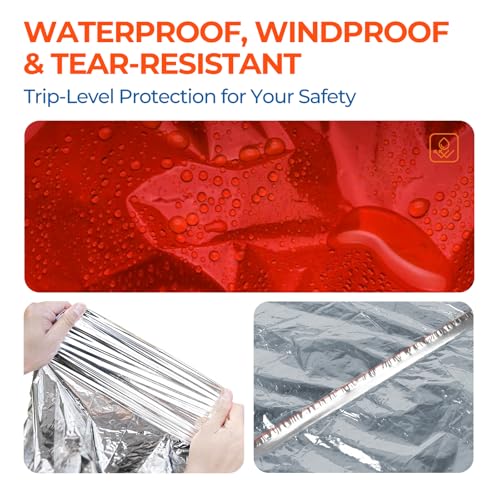 Emergency Mylar Poncho - Waterproof Reusable 3X-Large Pack
