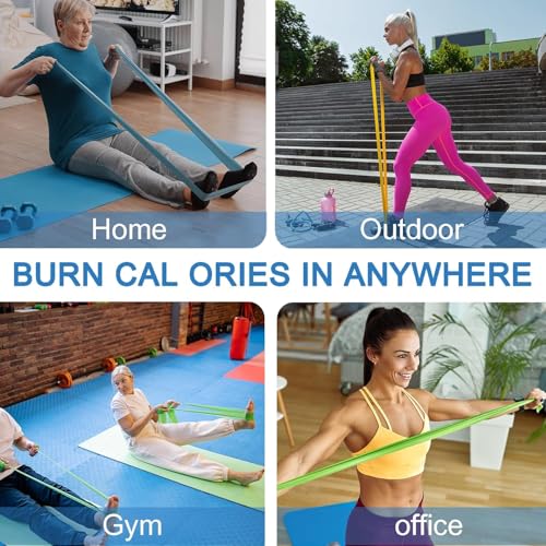 5-Level Resistance Bands Set for Exercise, Pilates, Yoga - Latex-Free