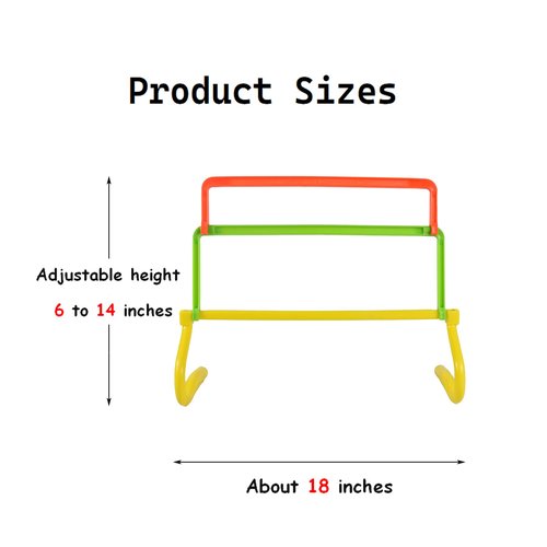 TNZMART Agility Hurdles, Adjustable Training Hurdles with 4 Heights and 3 High Visibility Colors for Soccer, Agility and Fitness Training (Set of 5, Colorful)