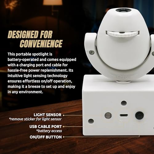 New Orleans Saints LED Mini Spotlight Projector - Adjustable & Rechargeable