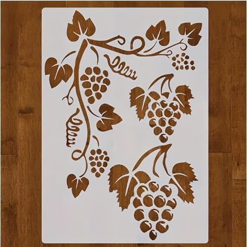 Grape Leaf Wall Stencils Template Reusable Spray PaintStencils for Craft Painting on Wood Craft Canvas Walls Wood Furniture Decorations DIY Scrapbooking, kbatuo-001
