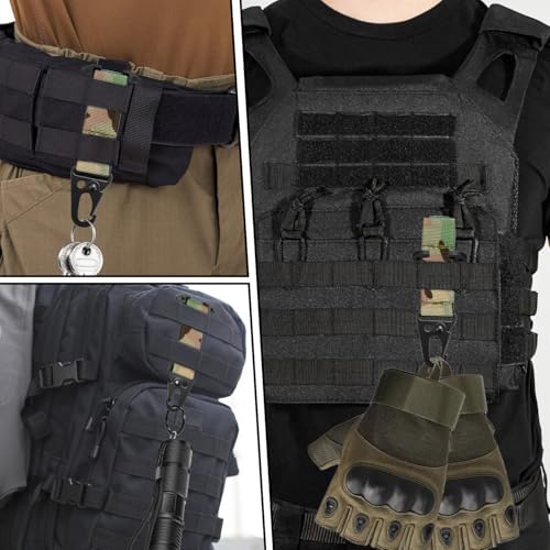 Tactical Molle Clips T-Mount Webbing Key Holder, 2 Pack Clash Hook