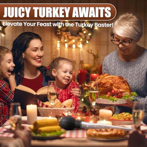 Turkey Baster with Cleaning Brush - Premium Baster Syringe Black