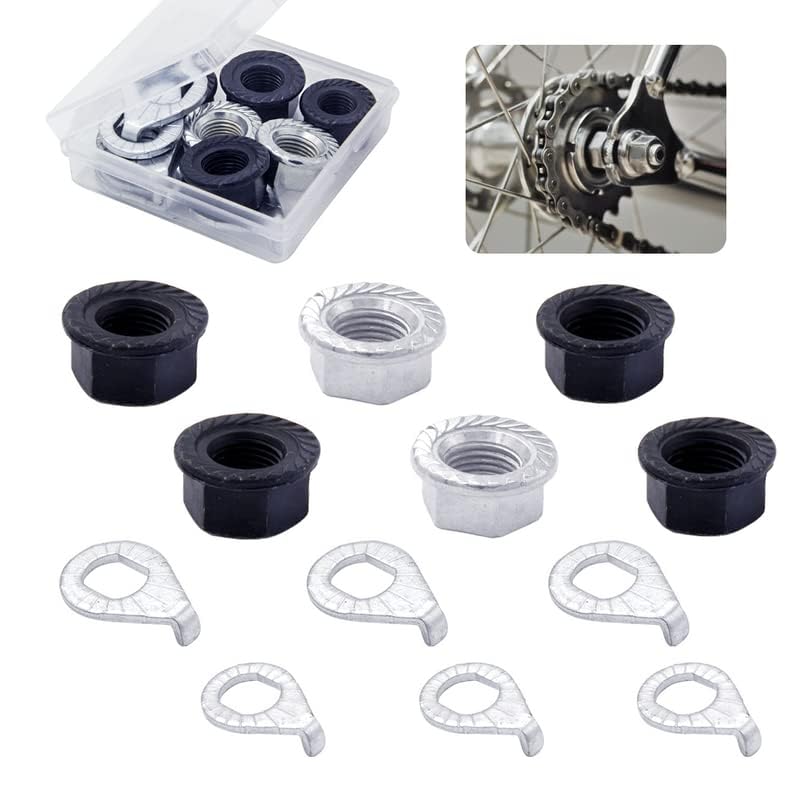 Bicycle Hub Axle Nut and Washer Kit - Set of Screws