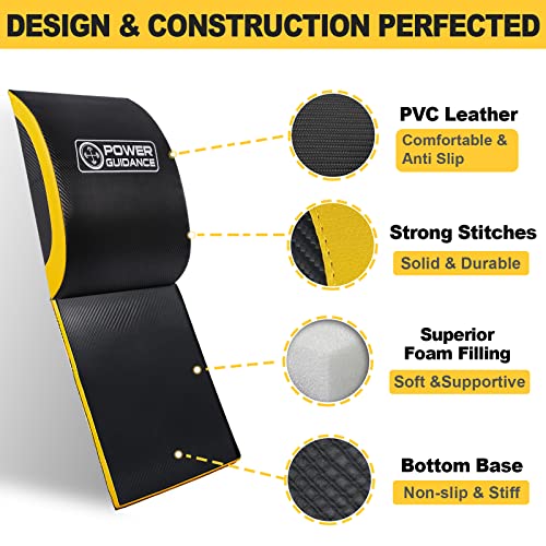 Ab Exercise Mat - Sit Up Pad for Core Workouts - Black 14.2" x 11.8"
