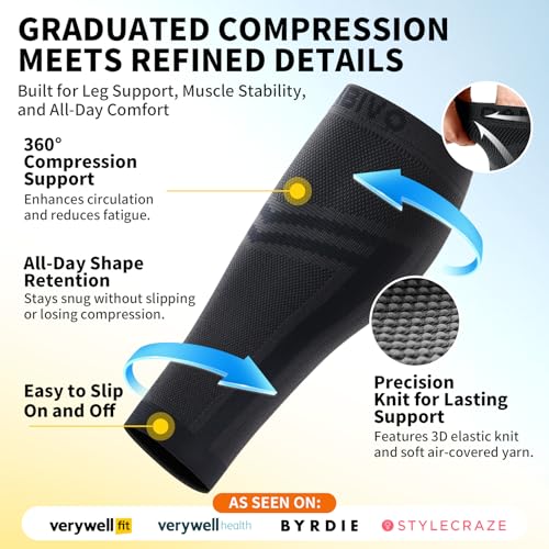 CAMBIVO Calf Compression Sleeve for Men Women Footless