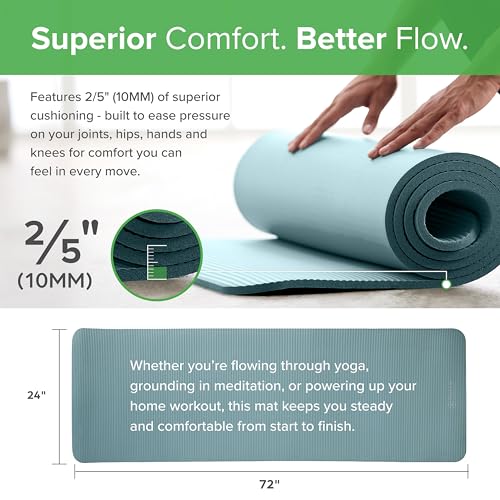 Extra-Thick Non-Slip Yoga Mat with Carrying Strap - 72" x 24"