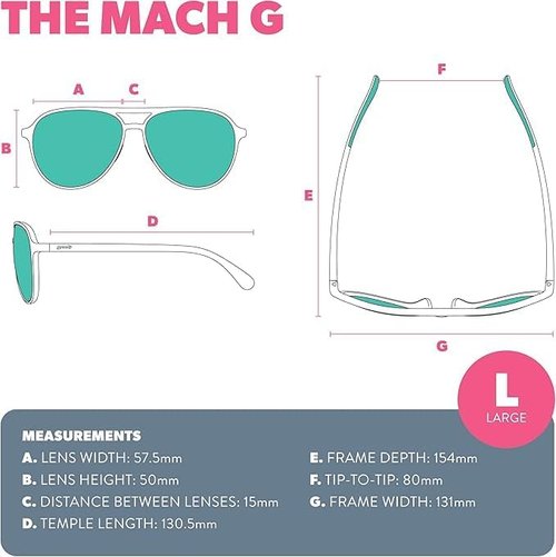 Goodr Buzzed On The Tower Polarized Aviator Sunglasses - Green Gradient Lens, UV400 Protection, Large Size