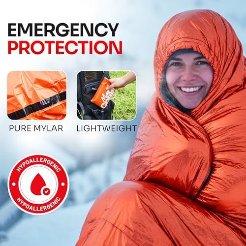 Emergency Sleeping Bag Mylar Bivy Sack Thermal Heat Survival Gear