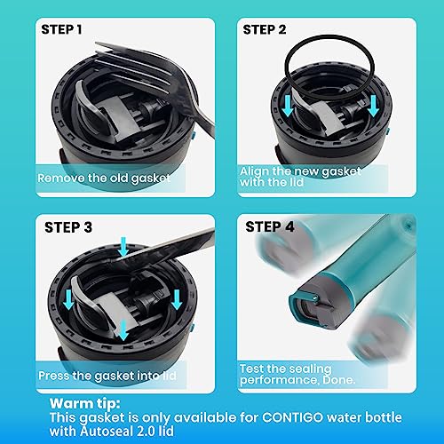 Replacement Gaskets for Contigo Cortland 2.0 Water Bottles - 4 Pack