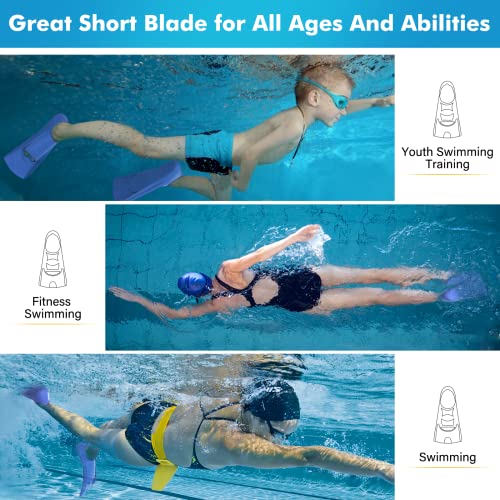 Gintenco Swim Fins for Adults & Kids, Training Fins - Light Blue, Size L