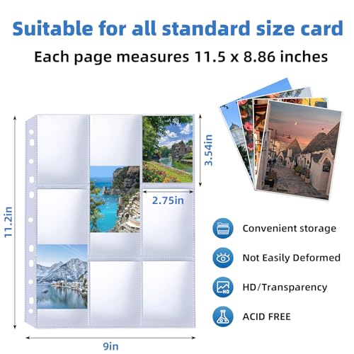 9 Pocket Trading Card Sleeves - Holds 900 Cards, 50 Pack
