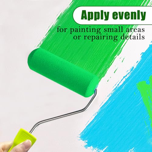 15PCS Foam Paint Roller,Small Paint Roller,4''Paint Roller Kit with High-Density Foam Paint Roller,Paint Frame and Liner,Microfiber Roller,Mini Paint Roller for Painting Corners,Wall,Door