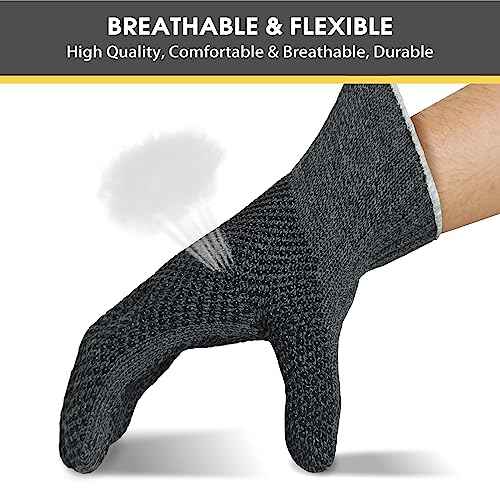 Evridwear Cotton Work Gloves Heavyweight with Anti-Slip Grip Dots,String Knitted Glove for Warehouse Gardening