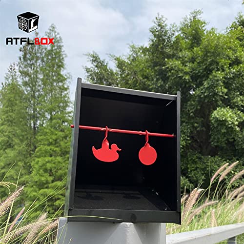 BB Gun Target Trap with 20 Paper Targets & Spinning Silhouettes - A-Target and Papers