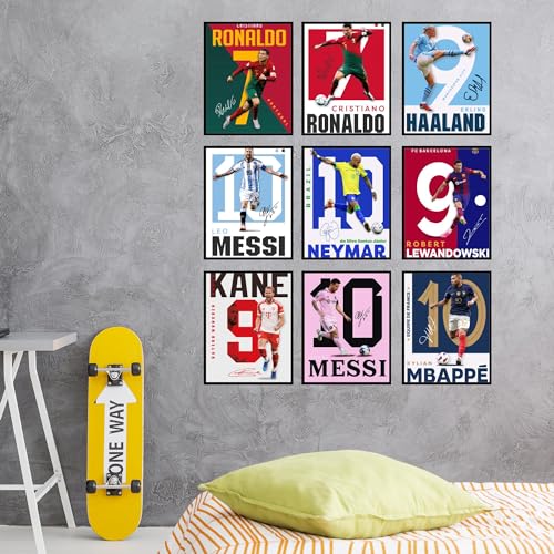 Soccer Posters Set of 9 - Unframed 8x10 in for Boys Bedroom