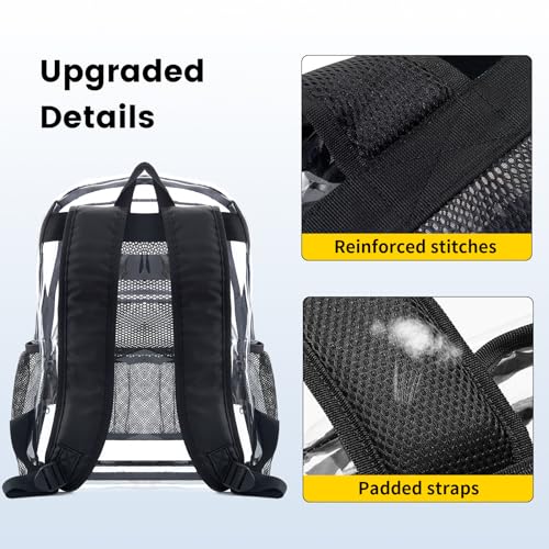 Heavy Duty Clear Backpack - Large Transparent Bookbag for College