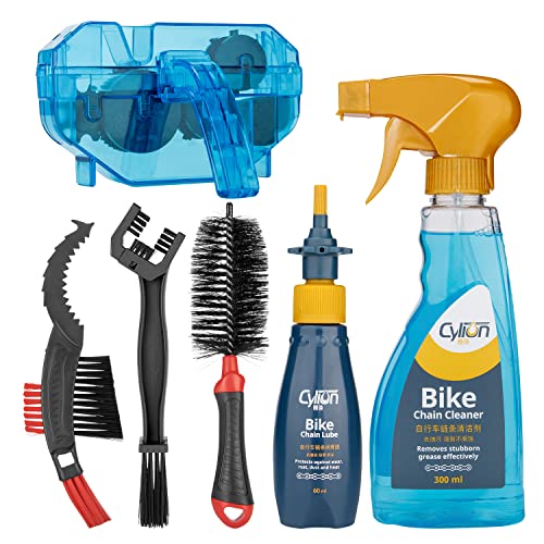 Bike Cleaning Kit with Chain Scrubber, Brush & Degreaser - Bicycle Maintenance Tools