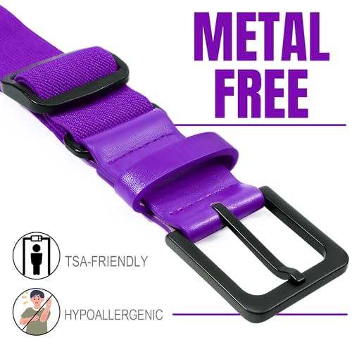 Kids Baseball & Softball Socks with Nickel-Free Adjustable Belt - H-Purple