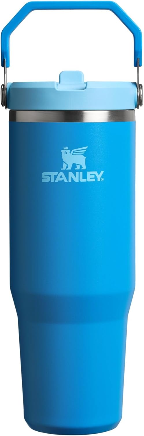 Stanley IceFlow 2.0 Tumbler - 30 oz Insulated Water Bottle with Flip Straw & Handle | BPA-Free Azure