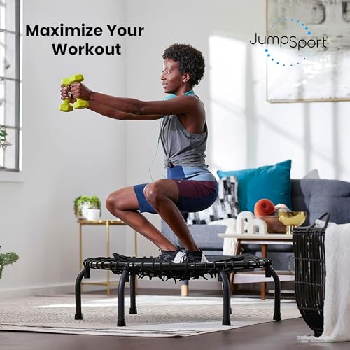 Mini Fitness Trampoline - 39" Workout Rebounder for Adults - Black
