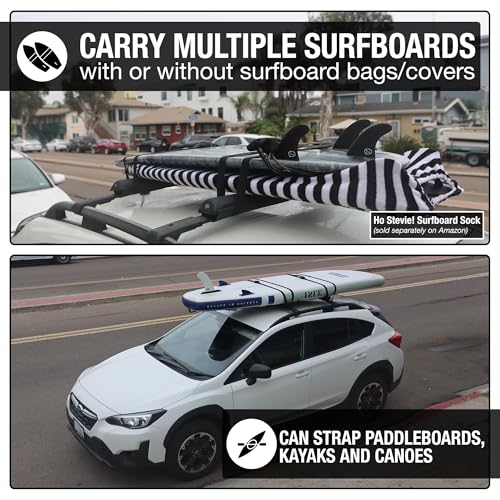 Surfboard Tie Down Straps - 15' Heavy Duty with Silicone Buckle Covers