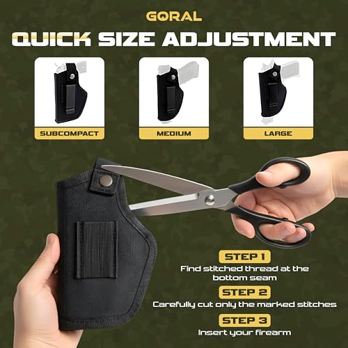 Universal IWB/OWB Gun Holster for Concealed Carry - Fits Most Handguns