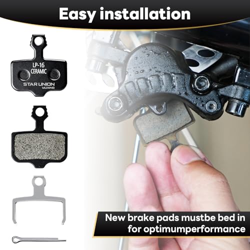 STAR UNION WUXING Ceramic Bike Disc Brake Pads - Black, 1 Pair for SRAM Avid, Lectric XP